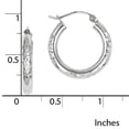 thumbnail image 2 of Primal Gold 10 Karat White Gold Diamond Cut 3mm Hoop Earrings, 2 of 4