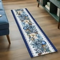 thumbnail image 3 of Navy Blue Christmas 2'x6' Runner Rugs for Hallway Kitchen Bedside Non Slip Washable, Poinsettia Xmas Ball Berry Winter Entryway Rug Runners with Rubber Backing, Long Carpet Runner for Laundry Room, 3 of 8