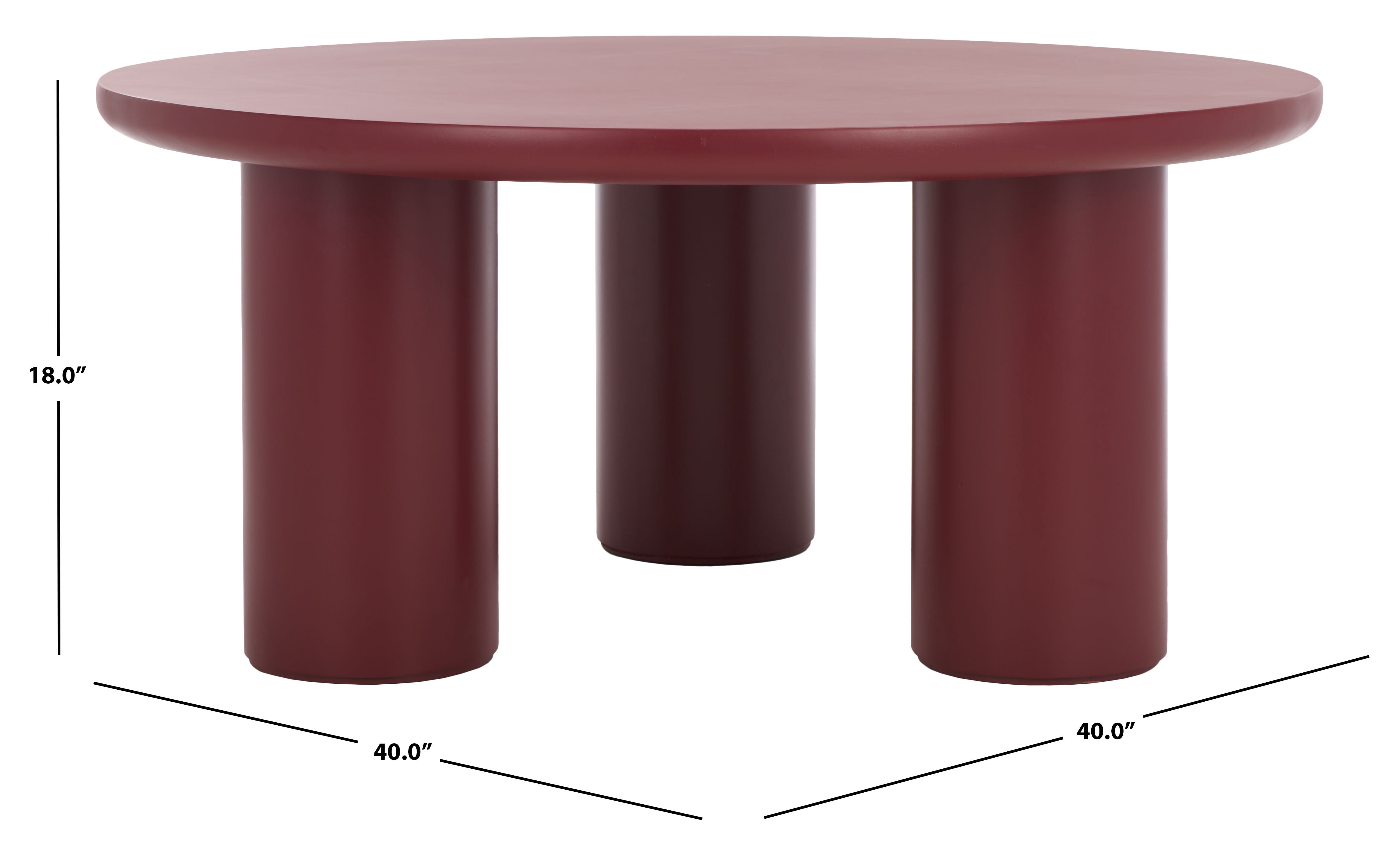 Safavieh Mork Mid-Century Round Wood Coffee Table, Bordeaux