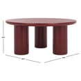 thumbnail image 3 of Safavieh Mork Mid-Century Round Wood Coffee Table, Bordeaux, 3 of 10