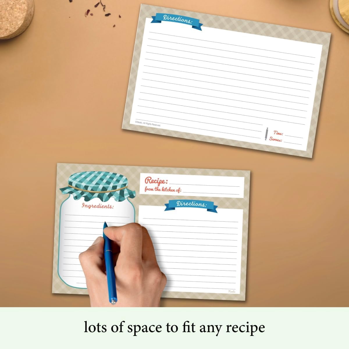 Mason Jar Recipe Cards - 50 Double Sided Cards, 4x6 inches. Thick Card Stock$$Home Decor, Kitchen, & Other