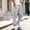 Beige, variant on WIZUTIZ Men's Cotton Cargo Pants Drawstring Waist Ankle Tie Relaxed Fit Multi Pocket Outdoor Straight Trousers