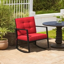Topcobe Outdoor Rocking Chair, Patio Rocker Chair, Weather Resistant,for Lawn, Porch, Backyard, Indoor and Garden, Red