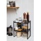 thumbnail image 5 of Paquete de 2 estantes para armario de cocina, organizador de mostrador, despensa, almacenamiento, baño, dormitorio, mesa de oficina, escritorio, ahorro de espacio, marco de acero, apilable,, 5 of 5