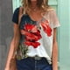 thumbnail image 2 of Camisetas con temática Floral para mujer, ropa básica de verano, Tops holgados con estampado 3D, 2022, 2 of 4
