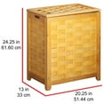 thumbnail image 2 of Oceanstar Rectangular Veneer Laundry Wood Hamper with Interior Bag, 20.25 in L x 13 in W x 24.25 in H, 2 of 6