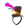thumbnail image 4 of Mini sombrero de copa, tocado, plumas artificiales, accesorios para disfraces, tocado para baile con diadema, 4 of 8