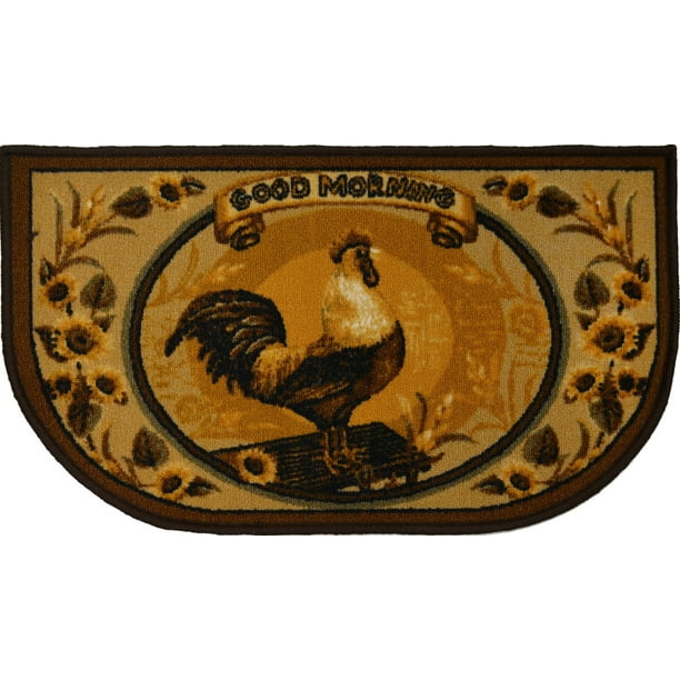 Living Classics Rooster Kitchen Half, Kitchen Rooster Rugs