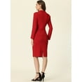 thumbnail image 4 of DARING DIVA Women's 2 Pcs Long Sleeve Blazer Pencil Skirt Outfit Set L Red, 4 of 6