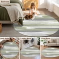 thumbnail image 5 of Round Area Rug 6 Ft, Sage Green Washable Non-Slip Circle Carpet for Living Room/Bedroom, Modern Abstract Grey Striped Art Low-Profile Indoor Mats Collection Rugs for Residential, 5 of 7