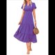 thumbnail image 3 of Vestido Maxi Floral Bohemio de Playa, Informal, con Escote en V, Corta Abullonada, Fruncido, para Verano, para Mujer, 2025, , XXL, 3 of 10