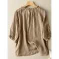 thumbnail image 5 of ZANZEA Women 3/4 Sleeved Tops Casual Loose Blouse Solid Color Shirts, 5 of 5