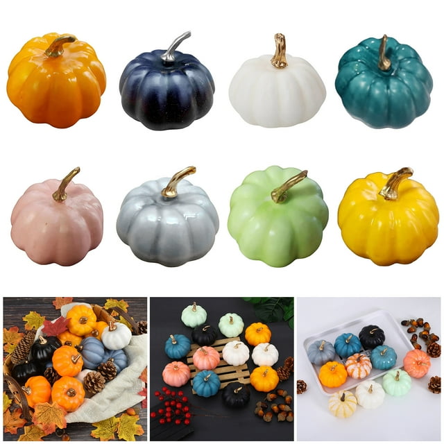12Pcs Artificial Pumpkins Lightweight Durable Foam Pumpkins for Fall Wedding Thanksgiving Halloween Decor