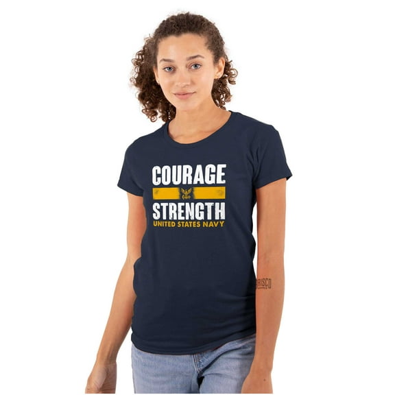 United States Navy Courage Strength Women's T Shirt Ladies Tee Brisco Brands S