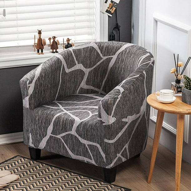 Funda Elástica con Estampado Geométrico para Silla de Club, Funda de Poliéster para Silla Individual, Antideslizante, Elástica, Funda para Sillón, Pro patrón 4 Macarena fundas de sofá