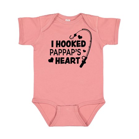 

Inktastic I Hooked Pappap s Heart with Fishing Rod Gift Baby Boy or Baby Girl Bodysuit