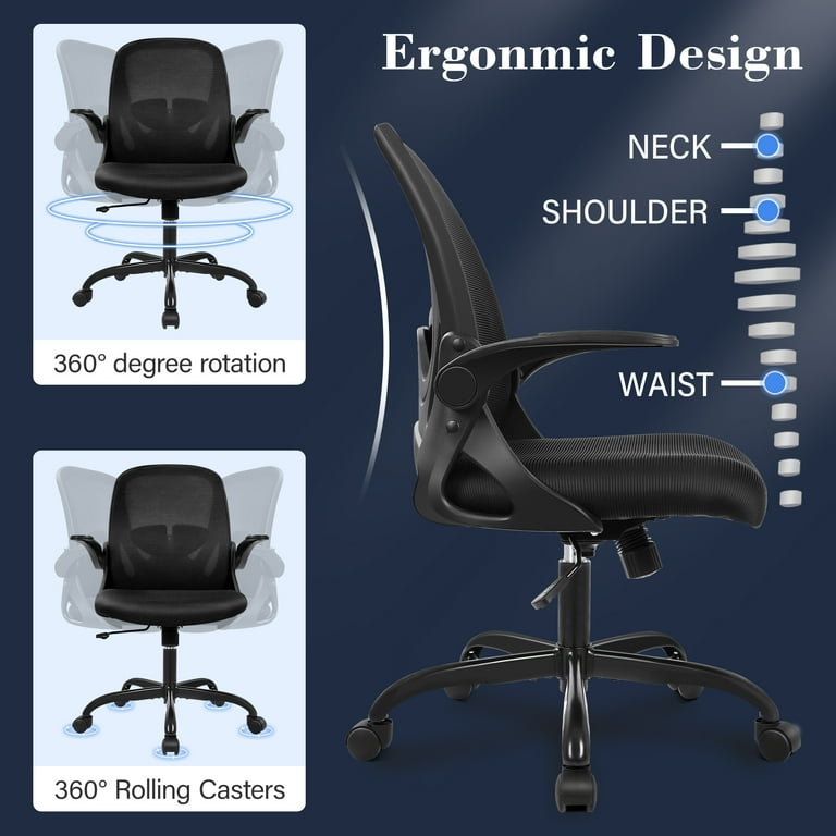 AMZFUN Office Chair, Ergonomic Desk Chair with Lumbar Support