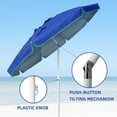 thumbnail image 4 of AMMSUN 6.5ft Beach Umbrella for Sand with Tilt & UPF50+ Sun Protection & Carry Bag,Blue, 4 of 7
