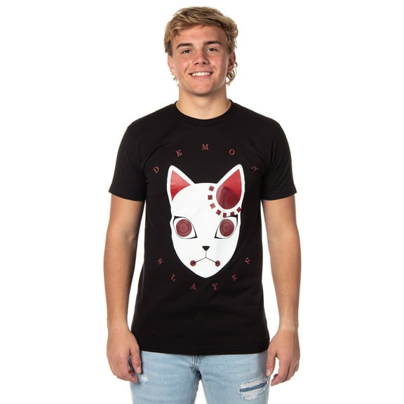 Demon Slayer Mens' Tanjiro Warding Mask Anime Graphic Print T-Shirt