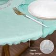 thumbnail image 6 of Round Tablecloth Bright Teal Marble Textured Elastic Edge Fitted Abstract Ocean Fluid Art Plastic Table Cover,Waterproof Oil Proof for Dinner,Outdoor, Picnic, 45"- 54" DIA Tables, 6 of 8