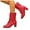 Red, variant on Ankle Boots for Women Casual PU Leather Lace up Block Heel Dressy Round Toe Mid Calf Fall Booties