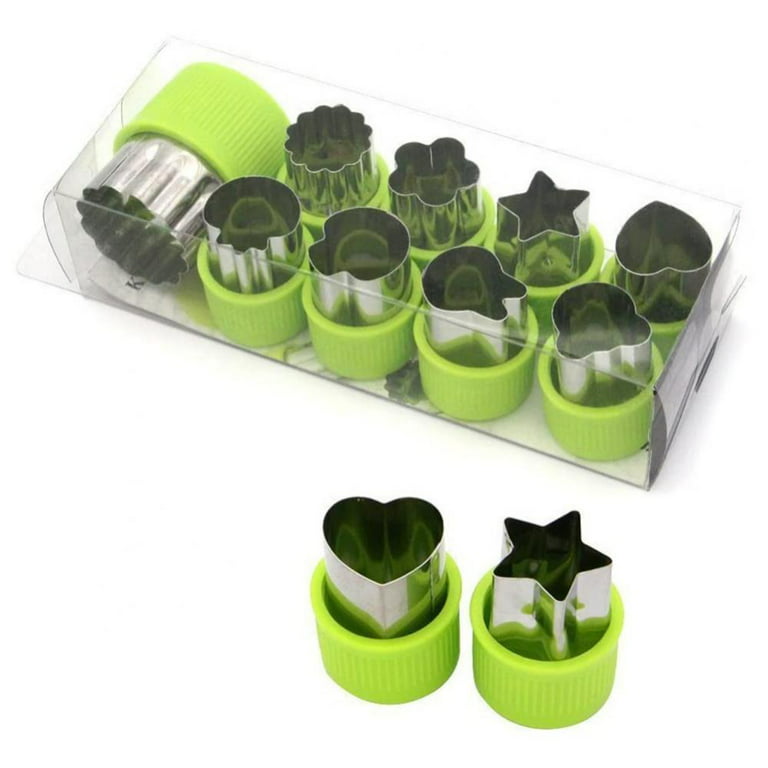 9 Pcs Vegetable cutter shapes Set fruit and Cookie Stamps Mold cookie cutter  Decorative Food for kids baking