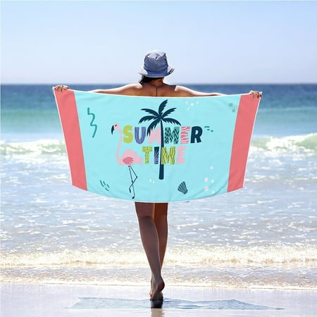 

Beach Towel Outdoor Beach Swimming Soft And Absorbent Sunscreen Towel Microfiber Rectangular Beach Towel