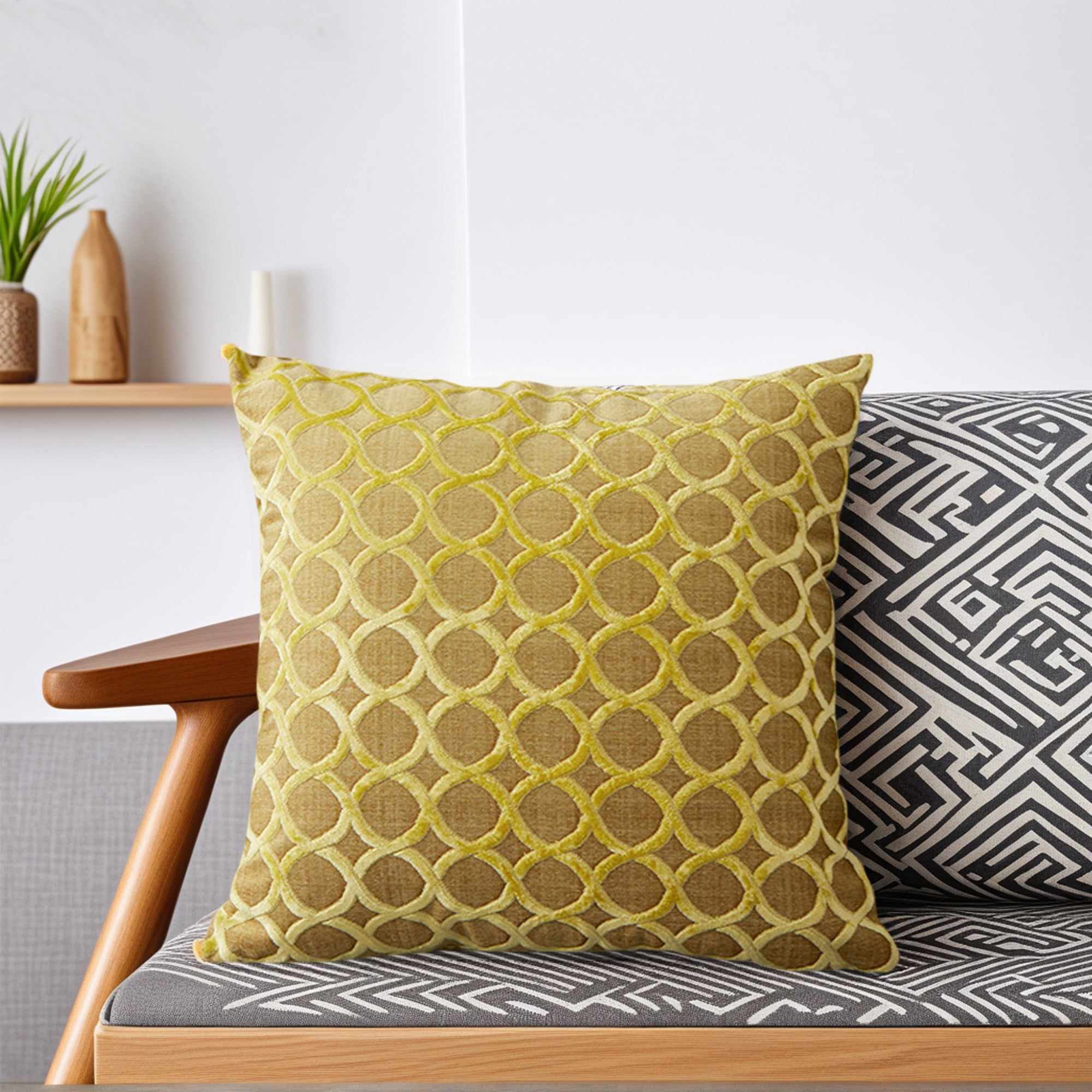Unique Bargains 2 Pack Geometric Throw Pillow Cover for Couch Bedroom Red