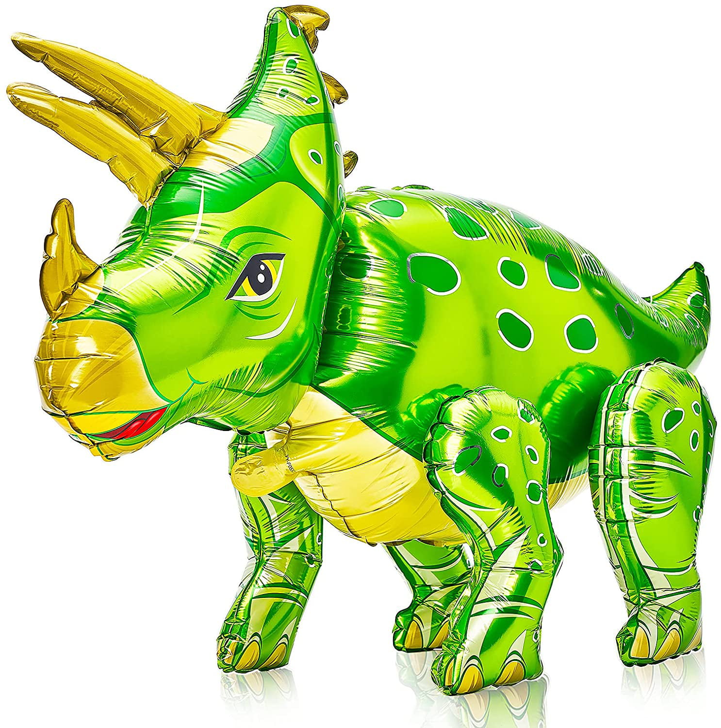 Green Inflatable Triceratops Dinosaur Kids Party Decor Play Toy Bed Room Plastic 