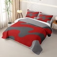 thumbnail image 3 of Homewish Grunge Red Camo Bed Spread Queen,Retro Aesthetic Queen Coverlet Set,3 Pieces, 3 of 7