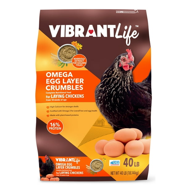 Vibrant Life Omega Egg Layer Crumbles Chicken Feed, 40 lb