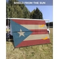 thumbnail image 3 of 4th of July RV Awning Sun Shade Screen 9'X15.3' Puerto Rico Flag Mesh Sunscreen Patriotic Retro Wood Grain Awning Shade Screen with Zipper UV Blocker Completed Kits for RV Motorhome Camper Trailer, 3 of 7