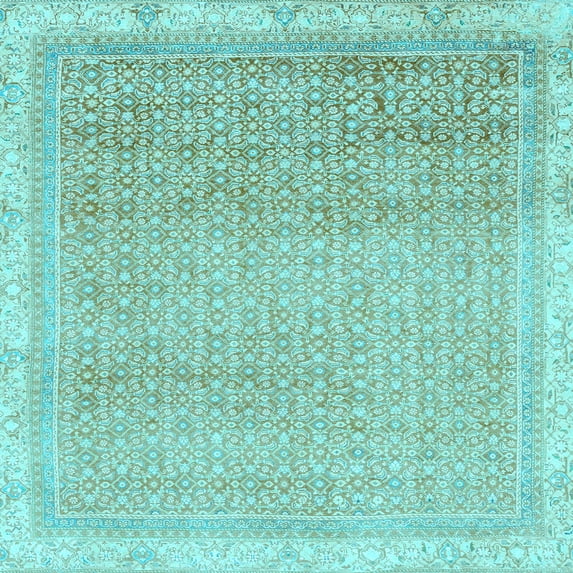 Ahgly Company Indoor Square Abstract Light Blue Modern Area Rugs, 8' Square