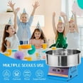 thumbnail image 3 of Cotton Candy Machine, 1030W Electric Candy Floss Maker With Stainless Steel Bowl & Sugar Scoop for Commercial & Home Use, Blue, 3 of 7