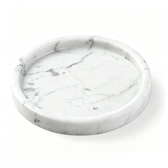 Natural Marble Vanity Tray Decorative Catchall Tray for Jewelry Perfume Candle Bathroom Kitchen Home Decor