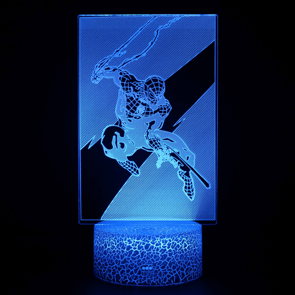 Hfnggwee 3D Night Light for Kids, Spider_Man 3D Illusion Lamp with Remote & Smart Touch 16 Changeable Colors for Children's Room Decoration Christmas Birthday Gift NL112-067