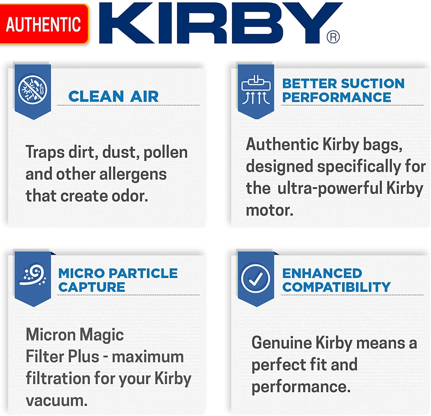 Kirby Vacuum Bags HEPA Type F - 6 pk HEPA dustbags — Clean Home Shop at  Capital Vacuum Floor-Care World