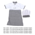 thumbnail image 3 of MasteelfCA 1 Ensemble Unisexe Enfants Chef Cosplay Uniforme Tenue Blouse à Manches Courtes avec Tablier Chapeau, 3 of 7