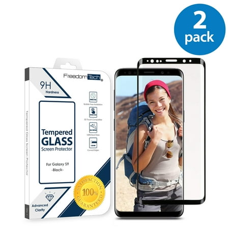 Screen Film Cover (2x Samsung Galaxy S9 Screen Protector Glass Film Full Cover 3D Curved Case Friendly Screen Protector Tempered Glass for Samsung Galaxy S9)
