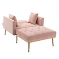 thumbnail image 2 of MOONMISS Velvet Upholstered Tufted Chaise Lounge Sleeper Sofa Chair with Rose Golden Feet-Pink, 2 of 5