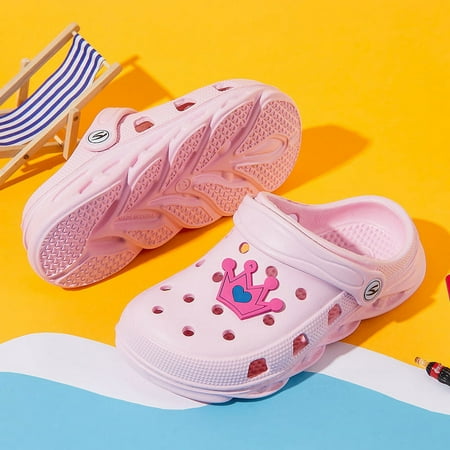 Kids Classic Graphic Garden Clogs Sandals  Beach Swimming Pool Shower Slippers Slip On Water Shoes for Boys and Girls Sapphire