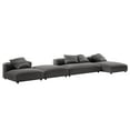 thumbnail image 4 of 4 pcs Modular Sofa and Ottoman Sectional, Dark Gray, Fabric, Living Room Lounge Cafe Lobby Hospitality Restaurant, Modern Contemporary, HB37444, 4 of 15