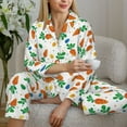 thumbnail image 6 of Uemuo Cute Carrot Pattern Womens Pajama Sets,PJ Set for Women,Pajamas for Women Logo,Long Sleeve Pajama Set for Women,Soft Long Sleeve Top With Pants-X-Large, 6 of 9