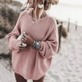 thumbnail image 2 of Women Sweaters Womens Fall Tops Winter Fashion Round Neck Drop Shoulder Loose Knitted Sweater for Women, 2 of 5