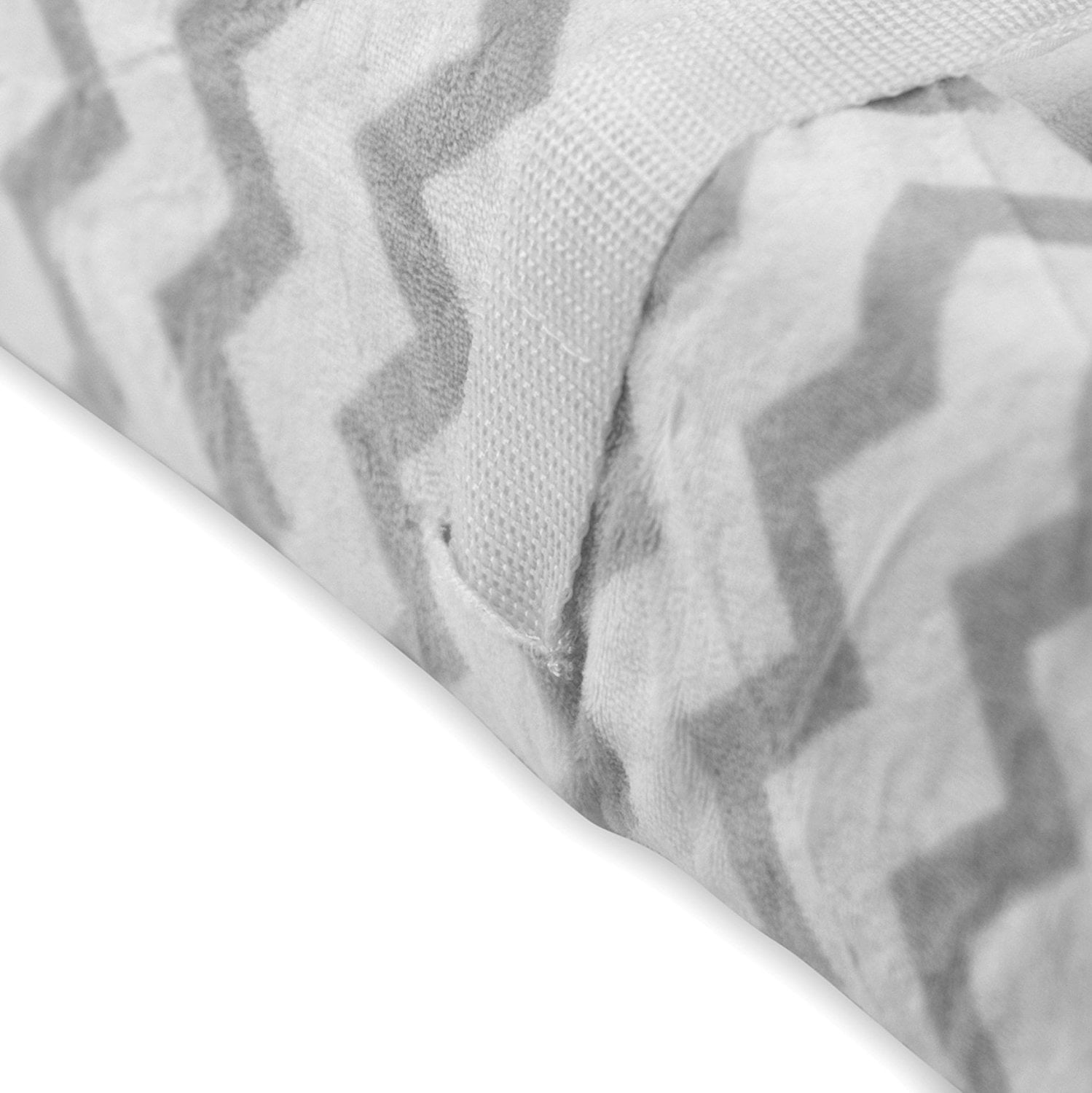 Waterproof Plush Change Pad Cover 100% Cotton Grey and White Chevron Velvet by