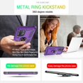 thumbnail image 5 of Compatible for Motorola Edge 2022 Case with HD Screen Protector, Moto Edge 2022 Case with Magnetic Ring Holder, Military-Grade Shockproof Protective Case for Moto Edge 2022, Purple, 5 of 9