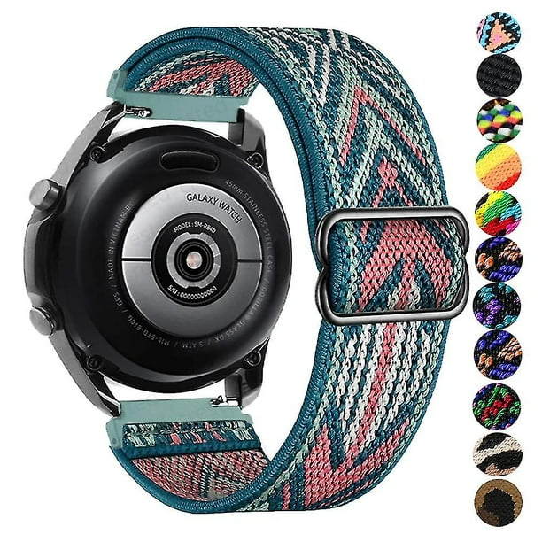 Correa de nailon para Samsung Galaxy Watch 4/classic/46mm/active 2/gear S3 pulsera elástica ajustable
