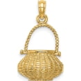 thumbnail image 4 of 14K Yellow Gold 3-D Moveable Handle Flower Basket Charm (17.4 X 14.2) Made In United States k7993, 4 of 5