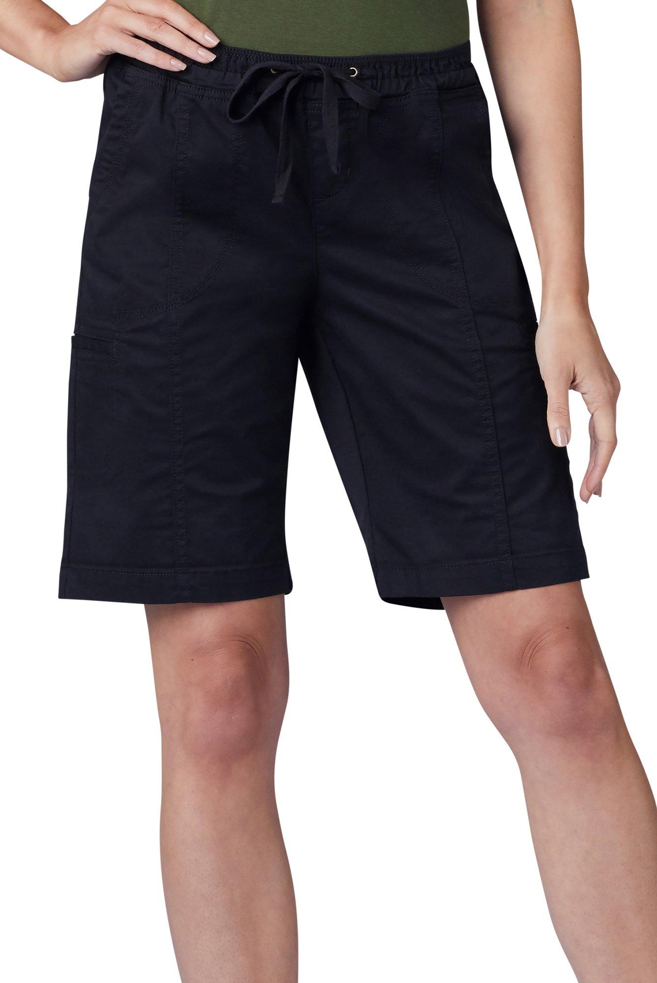 Lee Platinum Women's Mid Rise Drawstring Bermuda Short Black Size 4