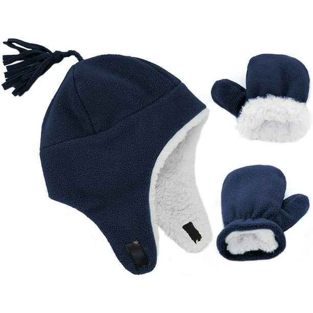 Baby Mittens Toddler Hat and Mitten Set Baby Hats Winter Warm Lined Fleece Boys